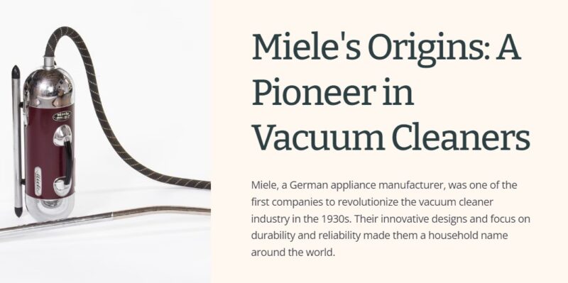 First Vacuum Cleaner by Miele