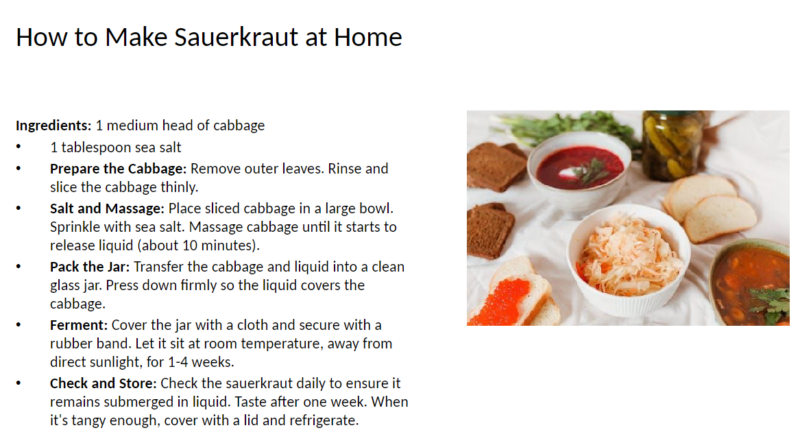 Instructions to prepare Sauerkraut at home
